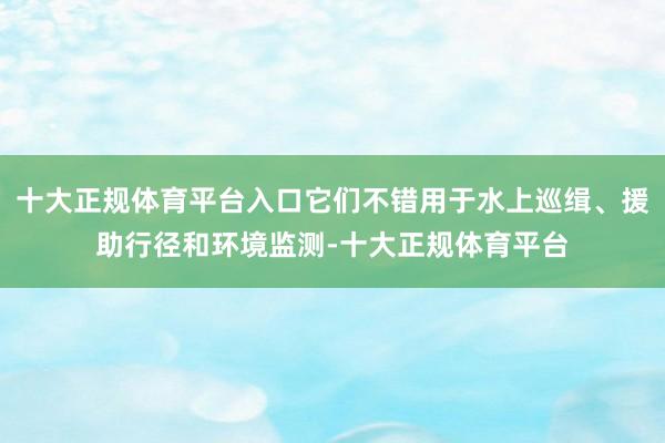 十大正规体育平台入口它们不错用于水上巡缉、援助行径和环境监测-十大正规体育平台