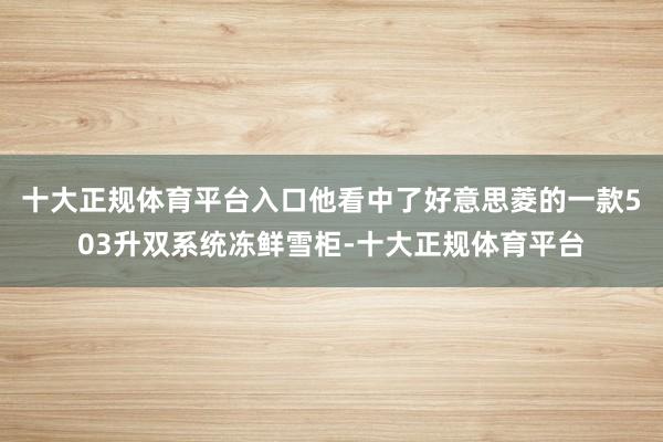 十大正规体育平台入口他看中了好意思菱的一款503升双系统冻鲜雪柜-十大正规体育平台