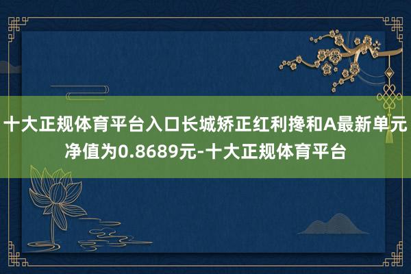 十大正规体育平台入口长城矫正红利搀和A最新单元净值为0.8689元-十大正规体育平台