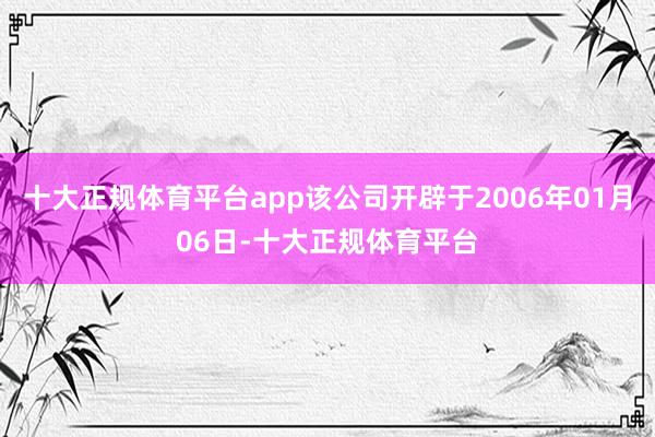 十大正规体育平台app该公司开辟于2006年01月06日-十大正规体育平台