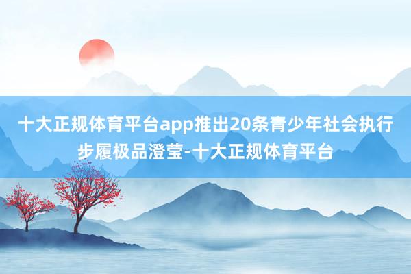 十大正规体育平台app推出20条青少年社会执行步履极品澄莹-十大正规体育平台